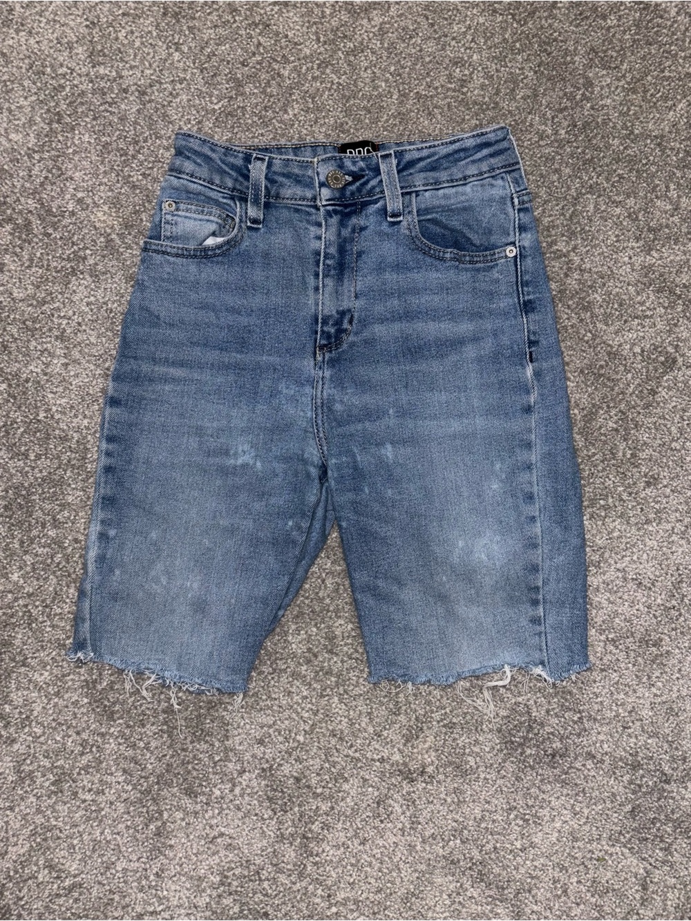 Size 24 BDG High-Rise Raw Hem Denim Shorts - Blue